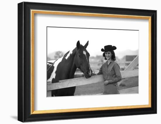 Lee Archer, 24, Riding a Horse at O.B. Llyod Stables in Scottsdale, Arizona, October 1960-Allan Grant-Framed Photographic Print