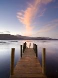 Jetty and Derwentwater at Sunset, Near Keswick, Lake District National Park, Cumbria, England, Uk-Lee Frost-Photographic Print