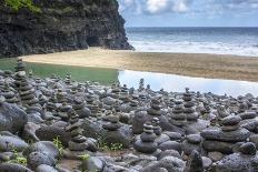 Hawaii, Kalalau Trail, Kauai, Napali, Napali Coast State Park, rock cairns-Lee Klopfer-Photographic Print