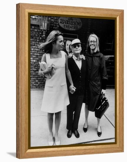 Lee Radziwill, Truman Capote, and Jane Howard Walking Arm in Arm While Leaving the Ivanhoe Theater-Pierre Boulat-Framed Premier Image Canvas