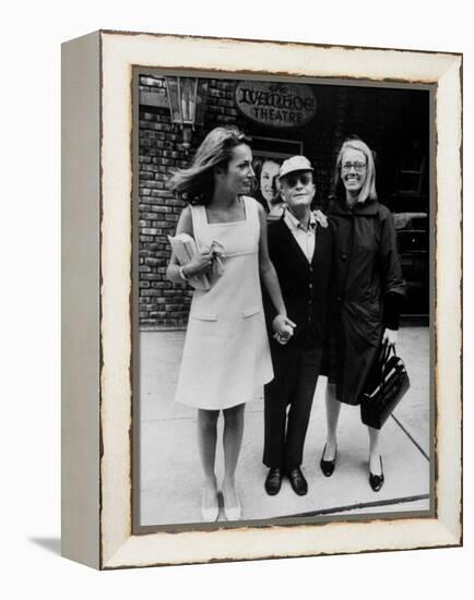 Lee Radziwill, Truman Capote, and Jane Howard Walking Arm in Arm While Leaving the Ivanhoe Theater-Pierre Boulat-Framed Premier Image Canvas