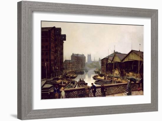 Leeds Bridge, 1880-John Atkinson Grimshaw-Framed Giclee Print