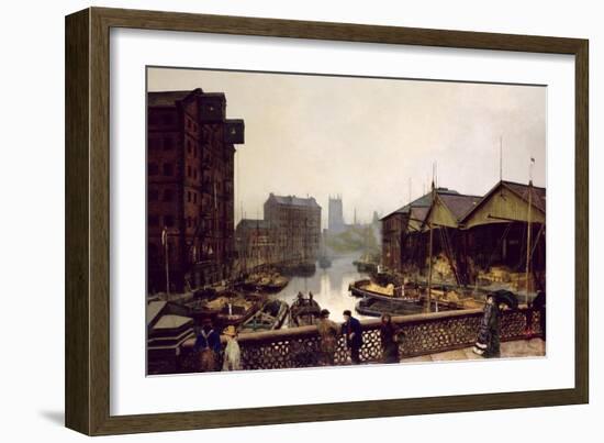 Leeds Bridge, 1880-John Atkinson Grimshaw-Framed Giclee Print