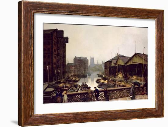 Leeds Bridge, 1880-John Atkinson Grimshaw-Framed Giclee Print