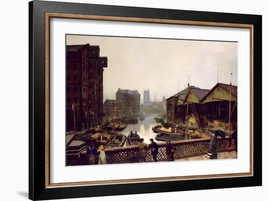 Leeds Bridge, 1880-John Atkinson Grimshaw-Framed Giclee Print