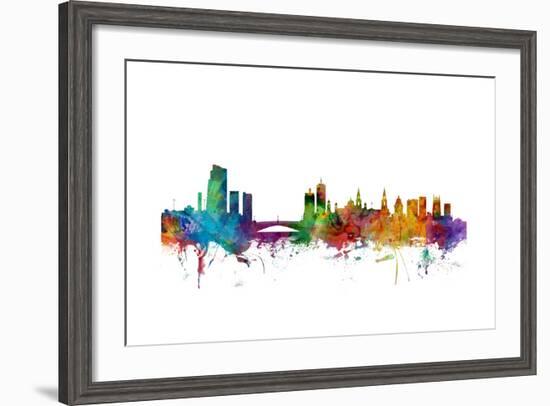 Leeds England Skyline-Michael Tompsett-Framed Art Print