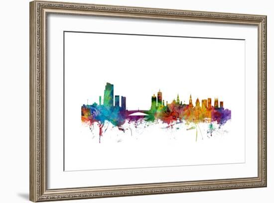 Leeds England Skyline-Michael Tompsett-Framed Art Print