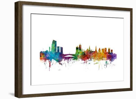 Leeds England Skyline-Michael Tompsett-Framed Art Print