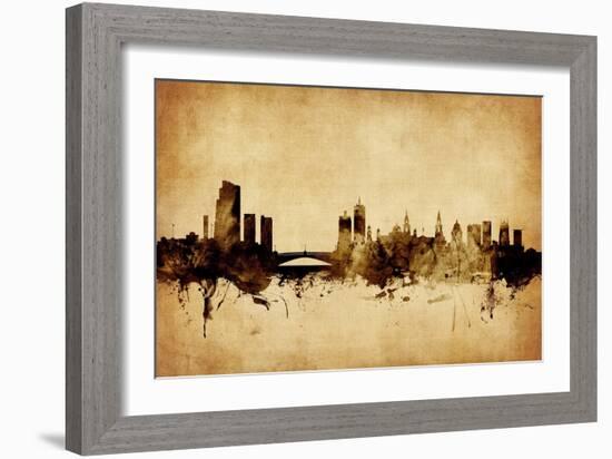 Leeds England Skyline-Michael Tompsett-Framed Art Print