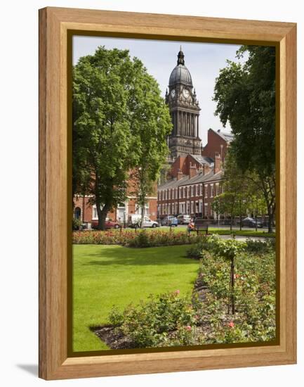 Leeds Town Hall from Park Square, Leeds, West Yorkshire, Yorkshire, England, United Kingdom, Europe-Mark Sunderland-Framed Premier Image Canvas