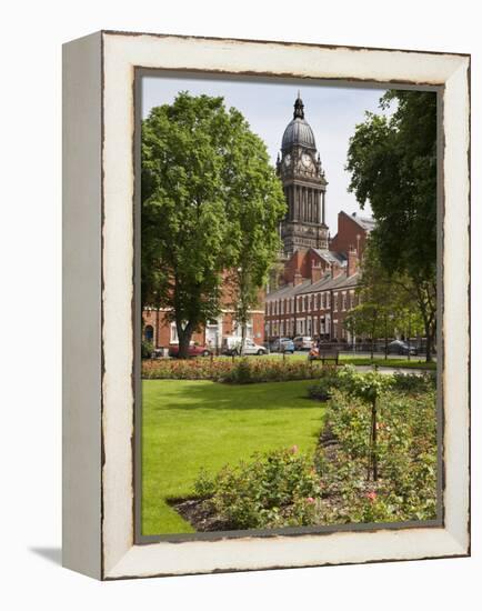 Leeds Town Hall from Park Square, Leeds, West Yorkshire, Yorkshire, England, United Kingdom, Europe-Mark Sunderland-Framed Premier Image Canvas