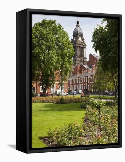 Leeds Town Hall from Park Square, Leeds, West Yorkshire, Yorkshire, England, United Kingdom, Europe-Mark Sunderland-Framed Premier Image Canvas