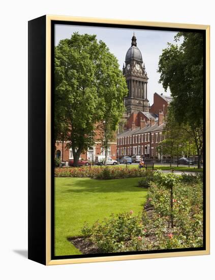 Leeds Town Hall from Park Square, Leeds, West Yorkshire, Yorkshire, England, United Kingdom, Europe-Mark Sunderland-Framed Premier Image Canvas