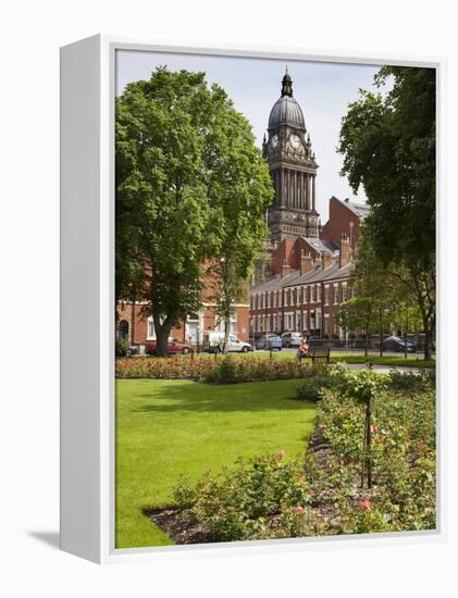 Leeds Town Hall from Park Square, Leeds, West Yorkshire, Yorkshire, England, United Kingdom, Europe-Mark Sunderland-Framed Premier Image Canvas