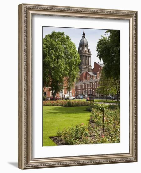 Leeds Town Hall from Park Square, Leeds, West Yorkshire, Yorkshire, England, United Kingdom, Europe-Mark Sunderland-Framed Photographic Print