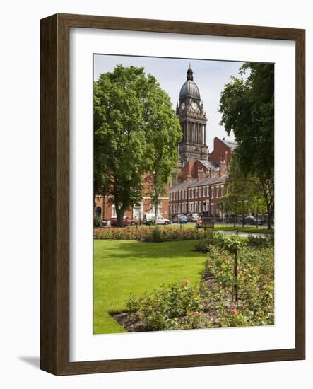 Leeds Town Hall from Park Square, Leeds, West Yorkshire, Yorkshire, England, United Kingdom, Europe-Mark Sunderland-Framed Photographic Print