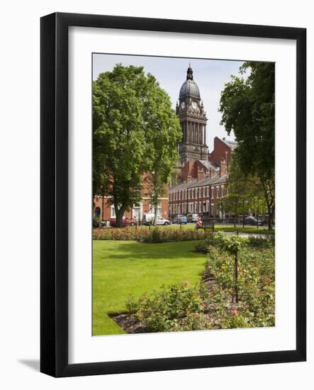 Leeds Town Hall from Park Square, Leeds, West Yorkshire, Yorkshire, England, United Kingdom, Europe-Mark Sunderland-Framed Photographic Print