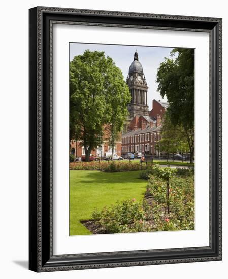 Leeds Town Hall from Park Square, Leeds, West Yorkshire, Yorkshire, England, United Kingdom, Europe-Mark Sunderland-Framed Photographic Print