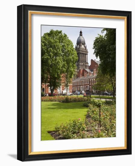 Leeds Town Hall from Park Square, Leeds, West Yorkshire, Yorkshire, England, United Kingdom, Europe-Mark Sunderland-Framed Photographic Print