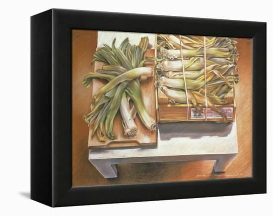 Leeks, 1980-Sandra Lawrence-Framed Premier Image Canvas