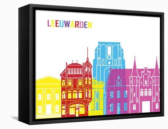 Leeuwarden Skyline Pop-paulrommer-Framed Stretched Canvas