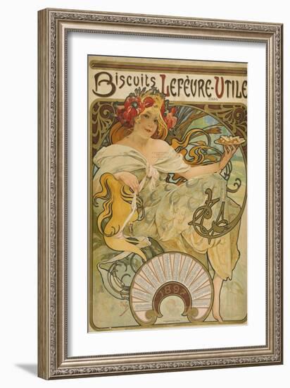 Lefevre-Utile Biscuits, 1897-Alphonse Mucha-Framed Giclee Print