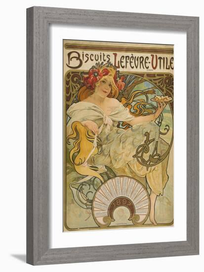 Lefevre-Utile Biscuits, 1897-Alphonse Mucha-Framed Giclee Print