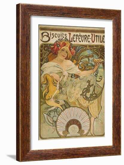 Lefevre-Utile Biscuits, 1897-Alphonse Mucha-Framed Giclee Print