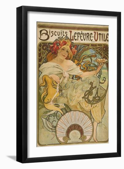 Lefevre-Utile Biscuits, 1897-Alphonse Mucha-Framed Giclee Print