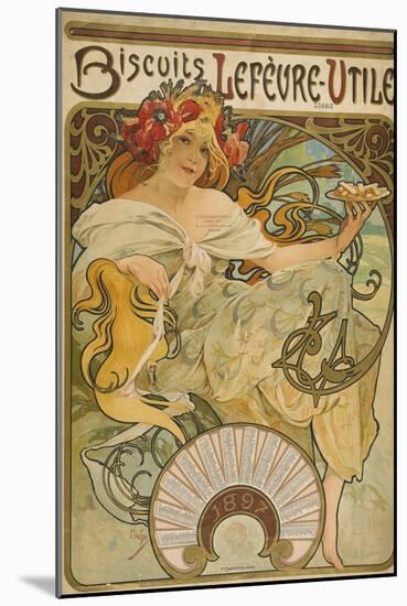 Lefevre-Utile Biscuits, 1897-Alphonse Mucha-Mounted Giclee Print