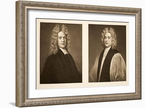 Left: Henry Sacheverell D.D. Right: Francis Atterbury, Bishop of Rochester, Pub. 1902 (Collotype)-Godfrey Kneller-Framed Giclee Print