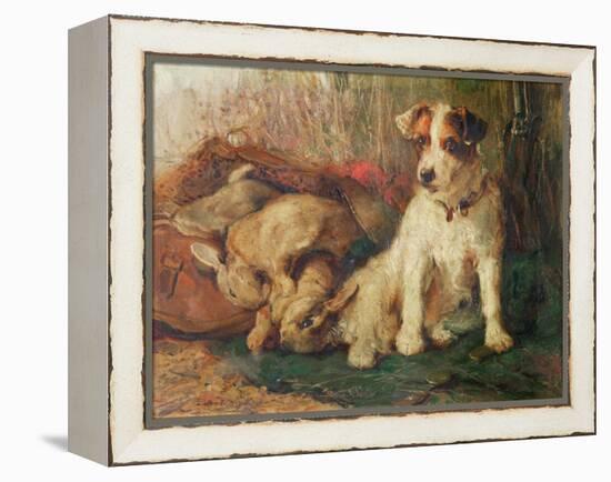 Left in Charge - a Fox Terrier with Game-Philip Eustace Stretton-Framed Premier Image Canvas