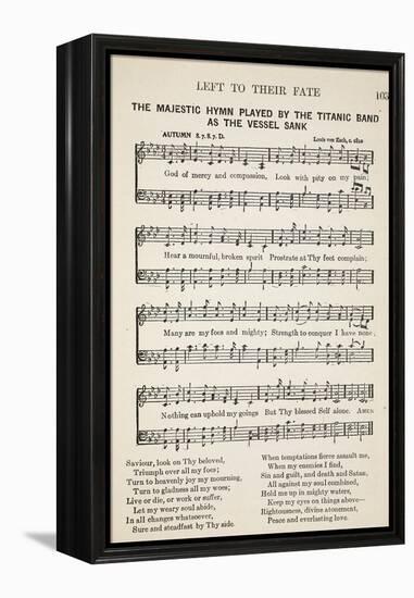 Left to their Fate: the Majestic Hymn Played by the Titanic Band as the Vessel Sunk-null-Framed Premier Image Canvas