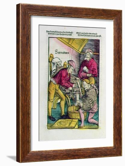 Leg Amputation, from the 'Field-Book of Wound Surgery', 1530-Hans von Gersdorff-Framed Giclee Print