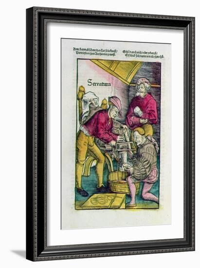 Leg Amputation, from the 'Field-Book of Wound Surgery', 1530-Hans von Gersdorff-Framed Giclee Print