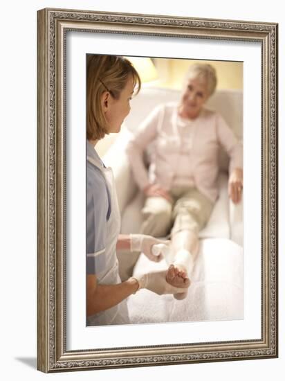 Leg Ulcer Treatment-Science Photo Library-Framed Photographic Print