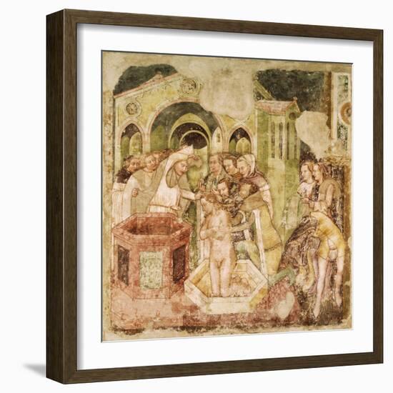 Legend of St Ursula: Baptism of Prince of England, by Tommaso Da Modena-null-Framed Giclee Print