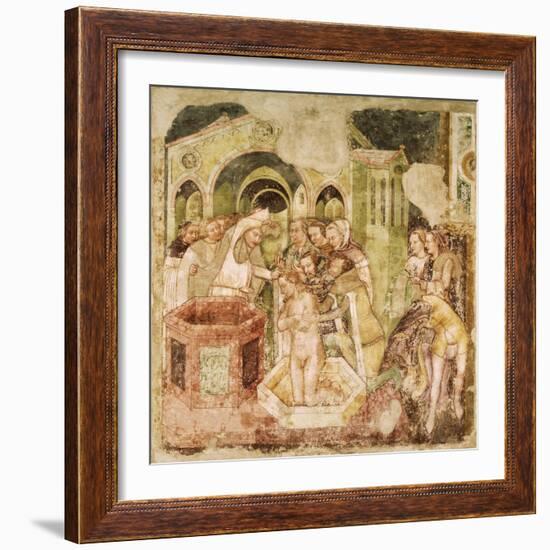 Legend of St Ursula: Baptism of Prince of England, by Tommaso Da Modena-null-Framed Giclee Print