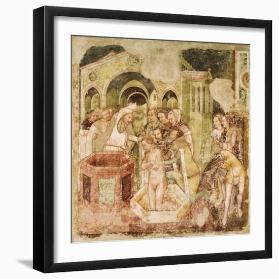 Legend of St Ursula: Baptism of Prince of England, by Tommaso Da Modena-null-Framed Giclee Print