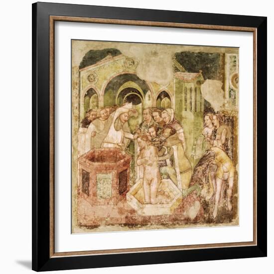 Legend of St Ursula: Baptism of Prince of England, by Tommaso Da Modena-null-Framed Giclee Print