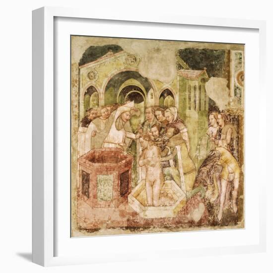 Legend of St Ursula: Baptism of Prince of England, by Tommaso Da Modena-null-Framed Giclee Print