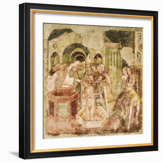 Legend of St Ursula: Baptism of Prince of England, by Tommaso Da Modena-null-Framed Giclee Print