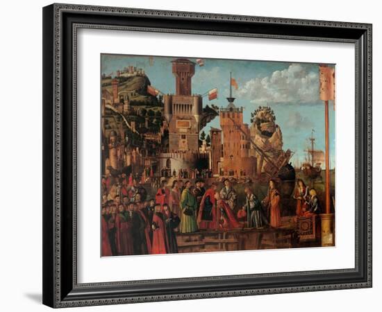 Legend of St. Ursula. Meeting and Departure of the Betrothed-Vittore Carpaccio-Framed Art Print