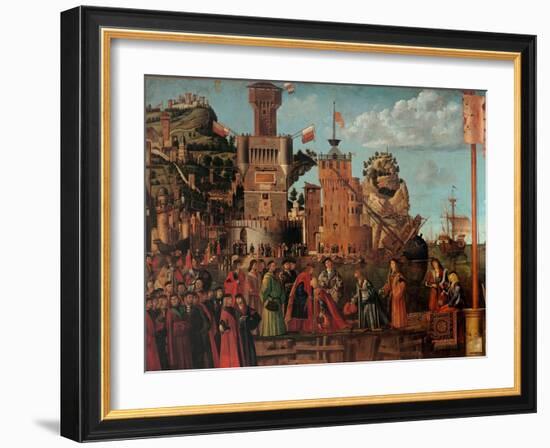 Legend of St. Ursula. Meeting and Departure of the Betrothed-Vittore Carpaccio-Framed Art Print