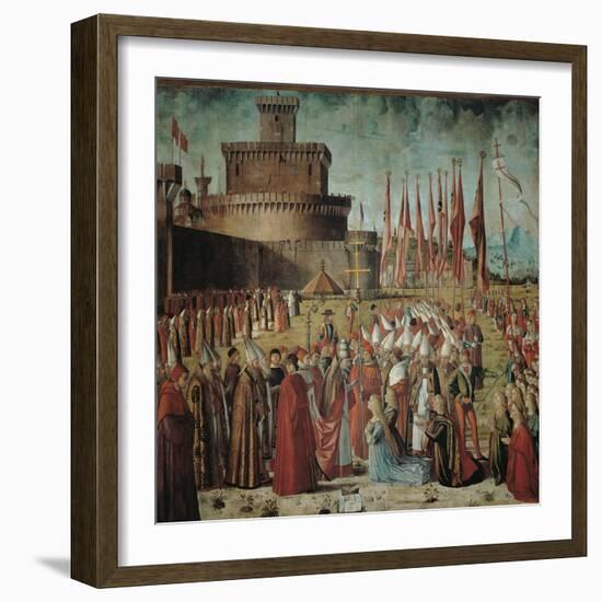 Legend of St Ursula. the Pilgrims Meet the Pope Under the Walls of Rome-Vittore Carpaccio-Framed Giclee Print