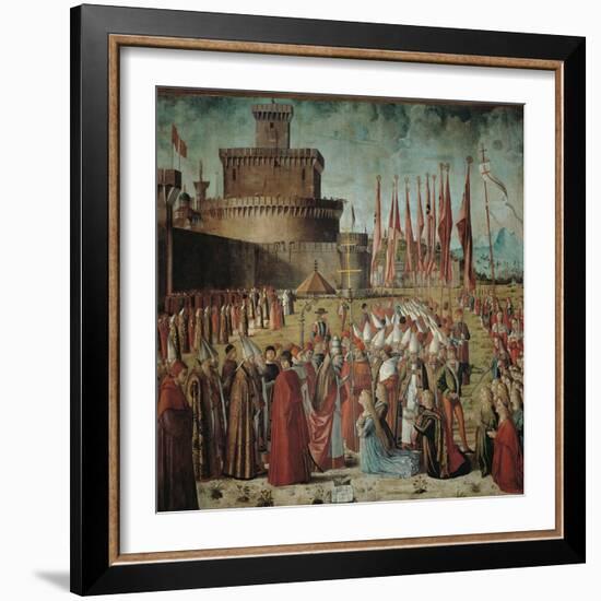 Legend of St Ursula. the Pilgrims Meet the Pope Under the Walls of Rome-Vittore Carpaccio-Framed Giclee Print