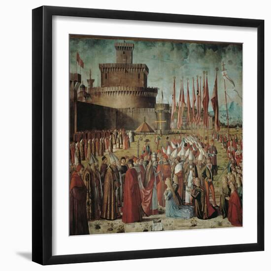 Legend of St Ursula. the Pilgrims Meet the Pope Under the Walls of Rome-Vittore Carpaccio-Framed Giclee Print