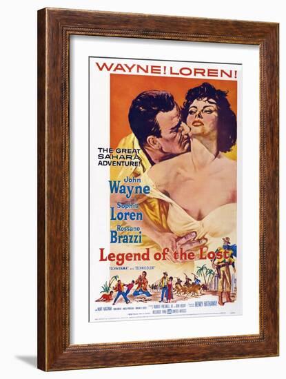 Legend of the Lost, John Wayne, Sophia Loren, 1957-null-Framed Art Print