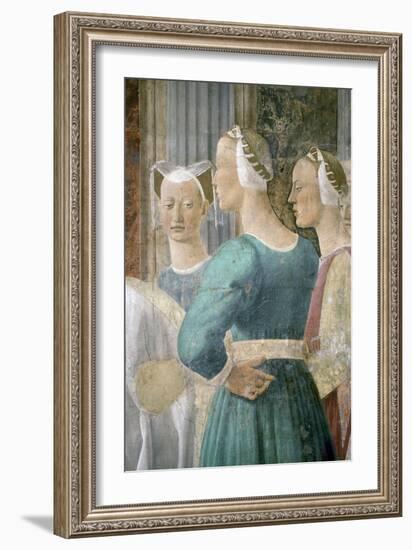 Legend of the True Cross, Queen of Sheba Worshipping the Wood of the Cross, Completed 1464-Piero della Francesca-Framed Giclee Print