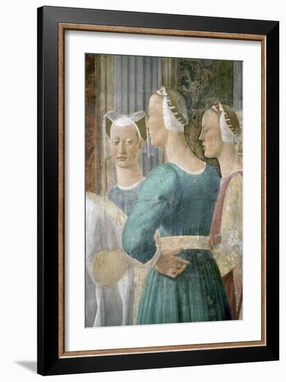 Legend of the True Cross, Queen of Sheba Worshipping the Wood of the Cross, Completed 1464-Piero della Francesca-Framed Giclee Print